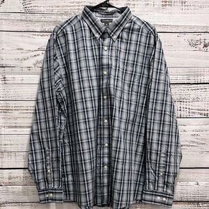 Eddie Bauer Plaid Wrinkle Free‎ Relaxed Fit Button Up Shirt | XL
